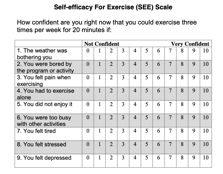 Self-Efficacy Exercises
